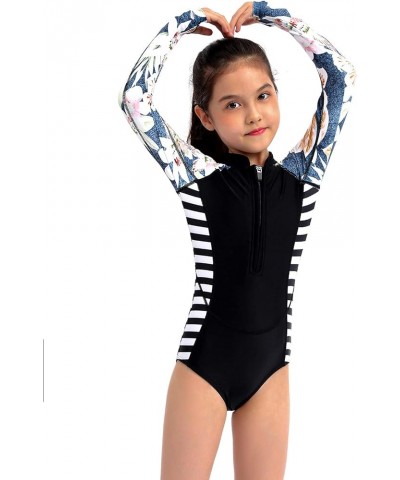 Women and Girls Matching Swimsuit: Long Sleeve One Piece Rash Guard Bathing Suit UPF 50+ (Please Order Separately) White and ...