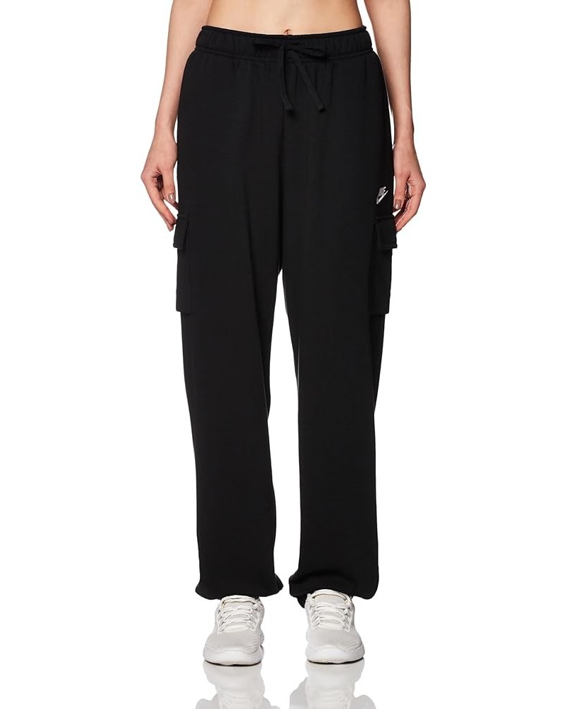 Sportswear Club Fleece Women's Mid-Rise Oversized Cargo Sweatpants Black/White $27.14 Activewear