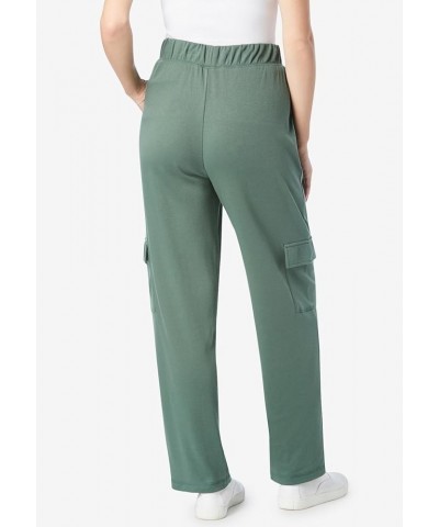 Women's Plus Size Pull-On Knit Cargo Pant Pine $24.12 Uniforms