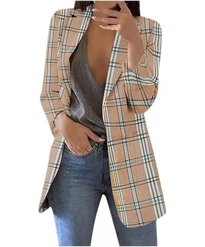 Blazer Jackets for Women Work Office Suit Coats Slim Open Front Cardigan Lapel Collar Long Sleeve Outerwear B-khaki $9.93 Bla...