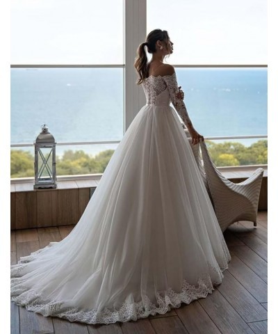 White Mermaid Wedding Dresses for Bride Off Shoulder Beach Wedding Gowns with Train Lace Bridal Gown YMX43 Style14 White $50....