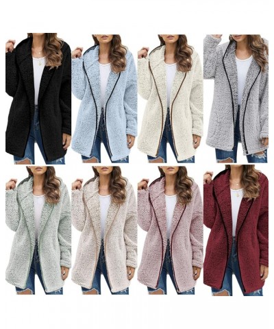 Women's Fashion Winter Coat Long Sleeve Zip up Lapel Shaggy Oversized Jacket Lightweight Fuzzy Parka Outfits Wine XXL $18.59 ...