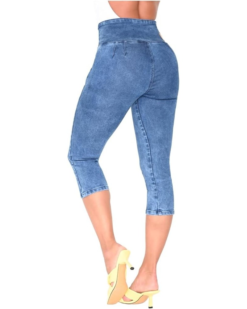 LOWLA Colombian Butt Lifting Capri Jeans for Women Pantalones Colombianos Levanta Cola Blue 239257 $31.50 Jeans