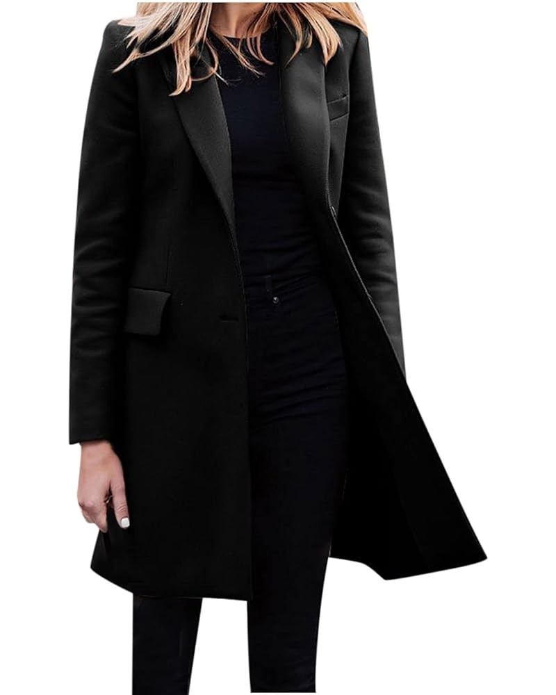 Blazer for Women 2024 Casual Mid Length Cardigan Lapel Business Elegant Jacket Professional Single Breasted Coat Black $10.99...