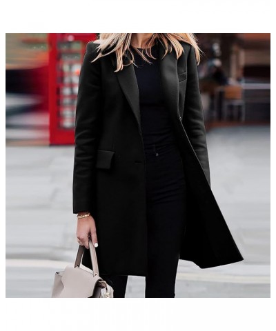 Blazer for Women 2024 Casual Mid Length Cardigan Lapel Business Elegant Jacket Professional Single Breasted Coat Black $10.99...