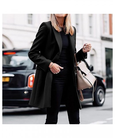 Blazer for Women 2024 Casual Mid Length Cardigan Lapel Business Elegant Jacket Professional Single Breasted Coat Black $10.99...