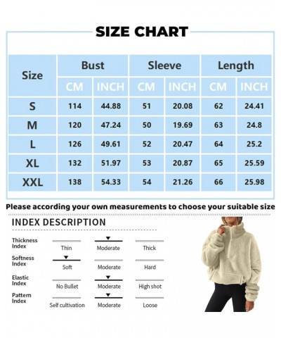 Women Sherpa Pullover Half Zip Fuzzy Fleece Oversized Sweatshirt Long Sleeve Fluffy Quarter Zip Pullover with Pocket A-lightb...