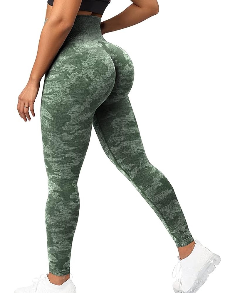 Women's High Waist Workout Seamless Scrunch Booty Leggings Butt Lift Gym Fitness Girl Sport Active Yoga Pants 2 Camo Butt Lif...