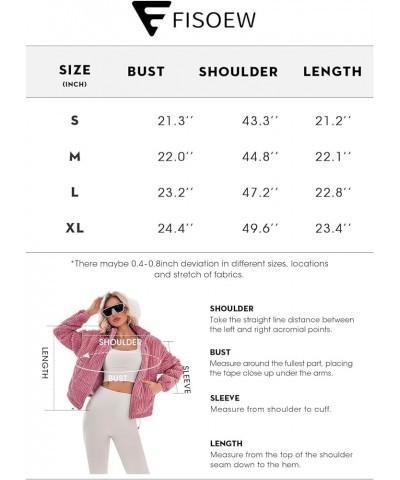 Women's Winter Corduroy Cropped Puffer Jacket Warm Long Sleeve Zip Up Stand Collar Short Down Coats Olive Green $24.49 Jackets