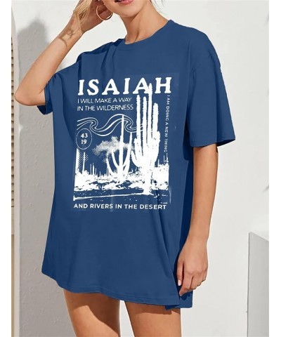 Christian Tshirt Women Oversized Faith Tshirt Christian Religious T-Shirt Inspirational Short Sleeve Tops Blue $12.42 T-Shirts