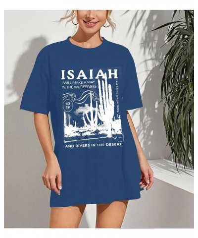 Christian Tshirt Women Oversized Faith Tshirt Christian Religious T-Shirt Inspirational Short Sleeve Tops Blue $12.42 T-Shirts