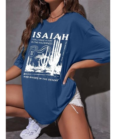 Christian Tshirt Women Oversized Faith Tshirt Christian Religious T-Shirt Inspirational Short Sleeve Tops Blue $12.42 T-Shirts