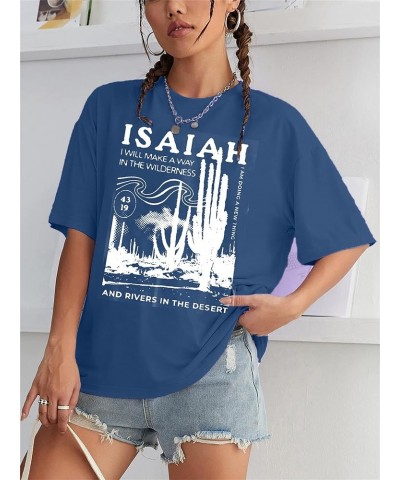 Christian Tshirt Women Oversized Faith Tshirt Christian Religious T-Shirt Inspirational Short Sleeve Tops Blue $12.42 T-Shirts