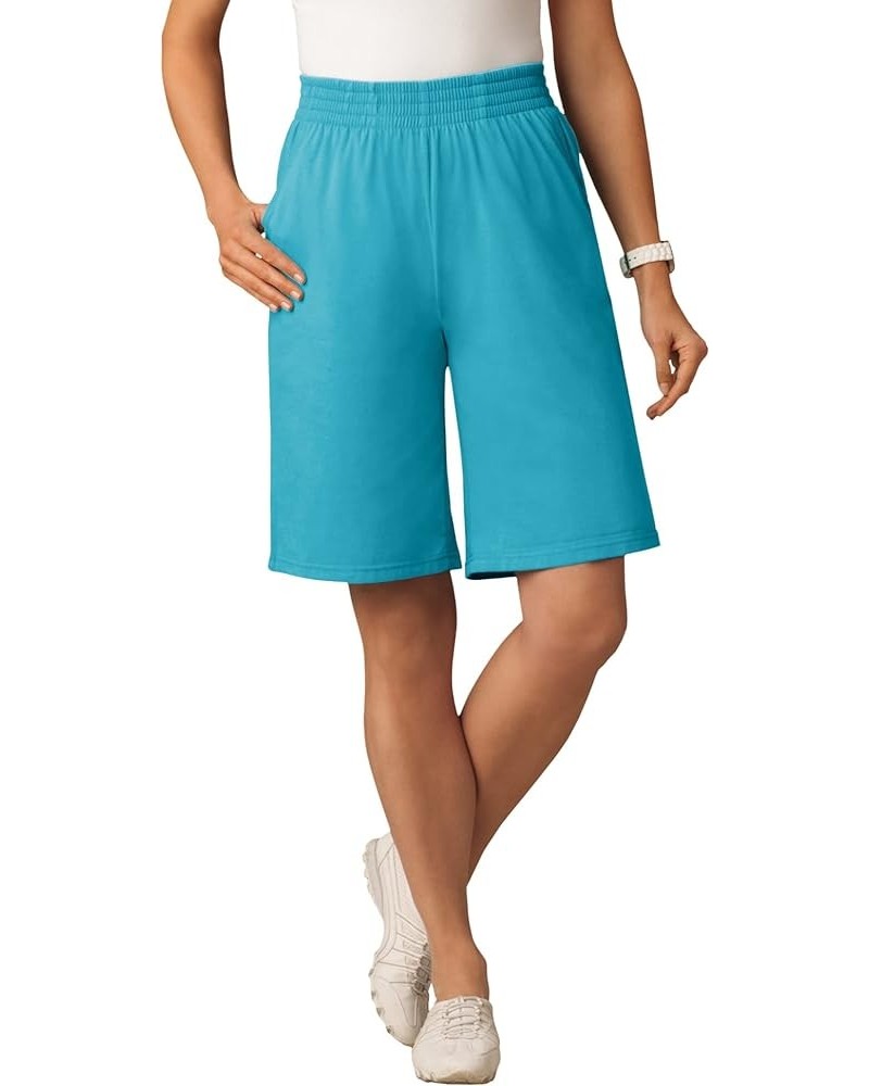 Women's Plus Size Jersey Knit Short Pretty Turquoise $13.40 Shorts