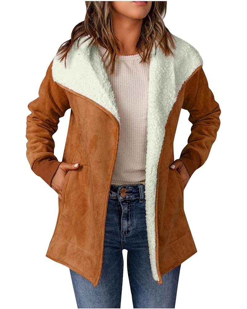 Women Winter Coats Winter Coats for Women 2023 Trendy Women's Winter Casual Fashion Solid Color Plus Collar Pocket Jacket 04-...