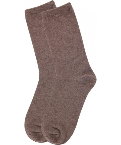 Women's Solid Soft Flat Knit Cashmere Blend Crew Sock Kombu Green $10.17 Socks