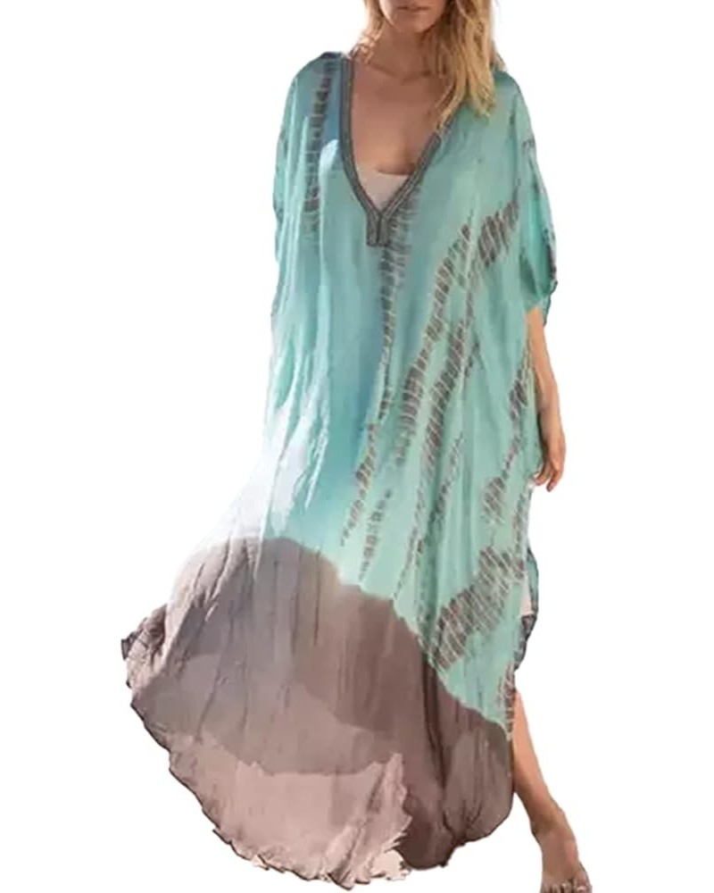 Lace-up Turkish Kaftan Dresses for Women Plus Size Caftans Swimsuit Cover Ups Print 2 $14.72 Swimsuits