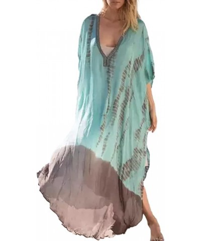 Lace-up Turkish Kaftan Dresses for Women Plus Size Caftans Swimsuit Cover Ups Print 2 $14.72 Swimsuits