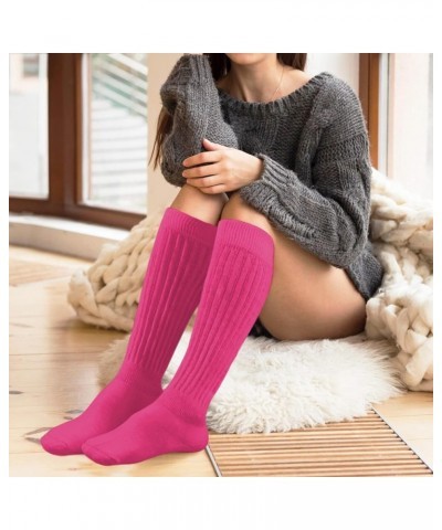 Slouch Socks Women 3 Pairs Scrunch Knit Knee High Boot Socks Size 6-11 Light Purple-pink-rose $12.73 Activewear