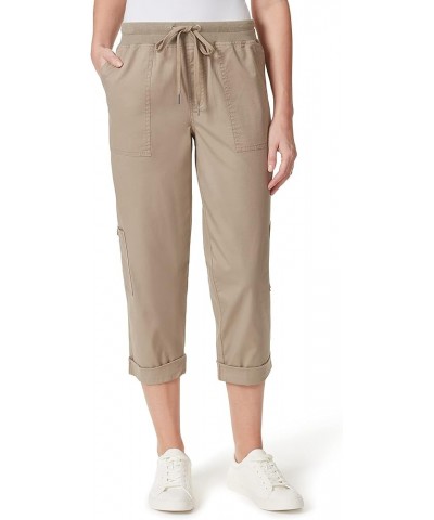 Women's Pull on Drawstring Cargo Capri Hazelnut $16.01 Jeans