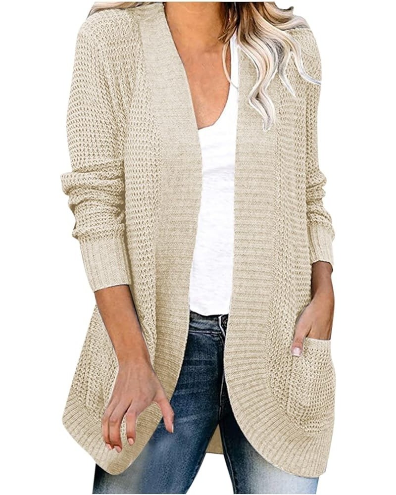 Women's Long Sweater Cardigan Sweater Top Outwear Casual Cardigan Sweater Top Jacket Fall Sweaters for 2023 Khaki $7.79 Sweaters