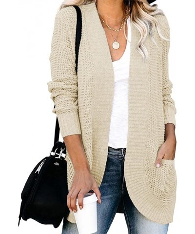 Women's Long Sweater Cardigan Sweater Top Outwear Casual Cardigan Sweater Top Jacket Fall Sweaters for 2023 Khaki $7.79 Sweaters