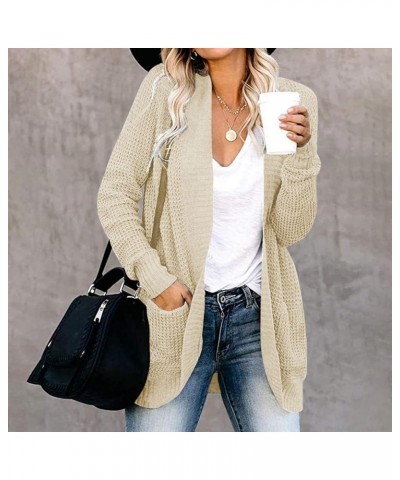 Women's Long Sweater Cardigan Sweater Top Outwear Casual Cardigan Sweater Top Jacket Fall Sweaters for 2023 Khaki $7.79 Sweaters