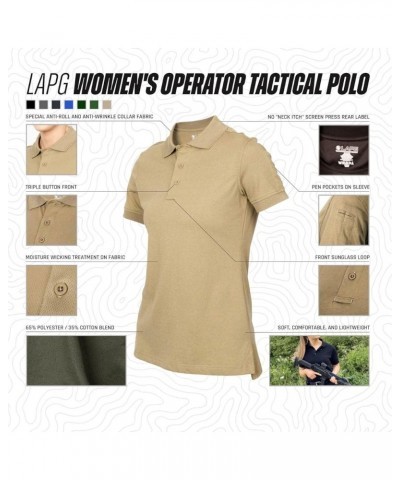 Operator Women's Tactical Polo Shirt, Uniform Polo Shirt for Women, Anti-Wrinkle Women's Polo Dark Navy $13.80 Shirts