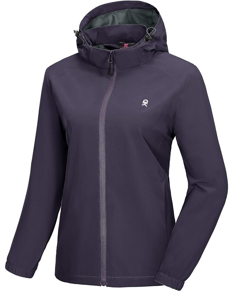 Womens Lightweight Windbreaker Jacket Breathable Windproof Wind Coat Hiking Running Outdoor A-purple $19.99 Jackets