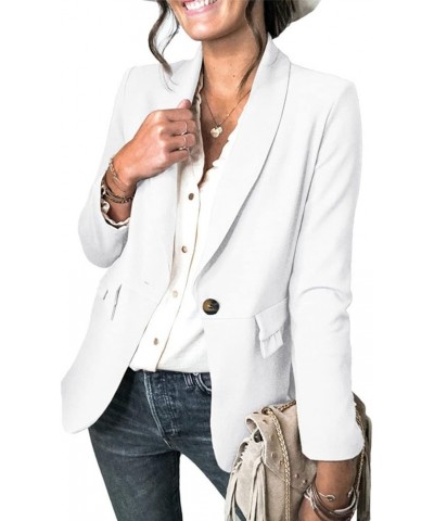 Women's Casual Blazers Long Sleeve Casual Jackets Lapel Work Jackets Blazer with Pocket White $15.35 Blazers