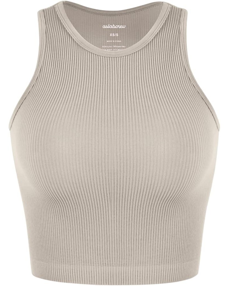 4 Piece Seamless Tank Tops for Women High-Neck Rib-Knit Sleeveless Comfy Tanks Mushroom-1 Pack $8.99 Tanks