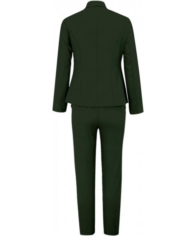 Womens Elegant Solid Color Suit Long Sleeve Cardigan Pockets Top Elastic Straight Leg Official Pants Suits for Ag $27.72 Blazers