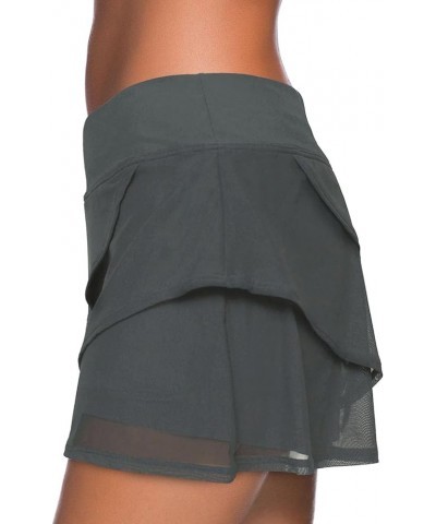 Women's Waistband Layered Swimdress Ruffle Swim Skirt Swimsuit Bottom(Available in Plus) Regular Gray 2011 $14.37 Swimsuits