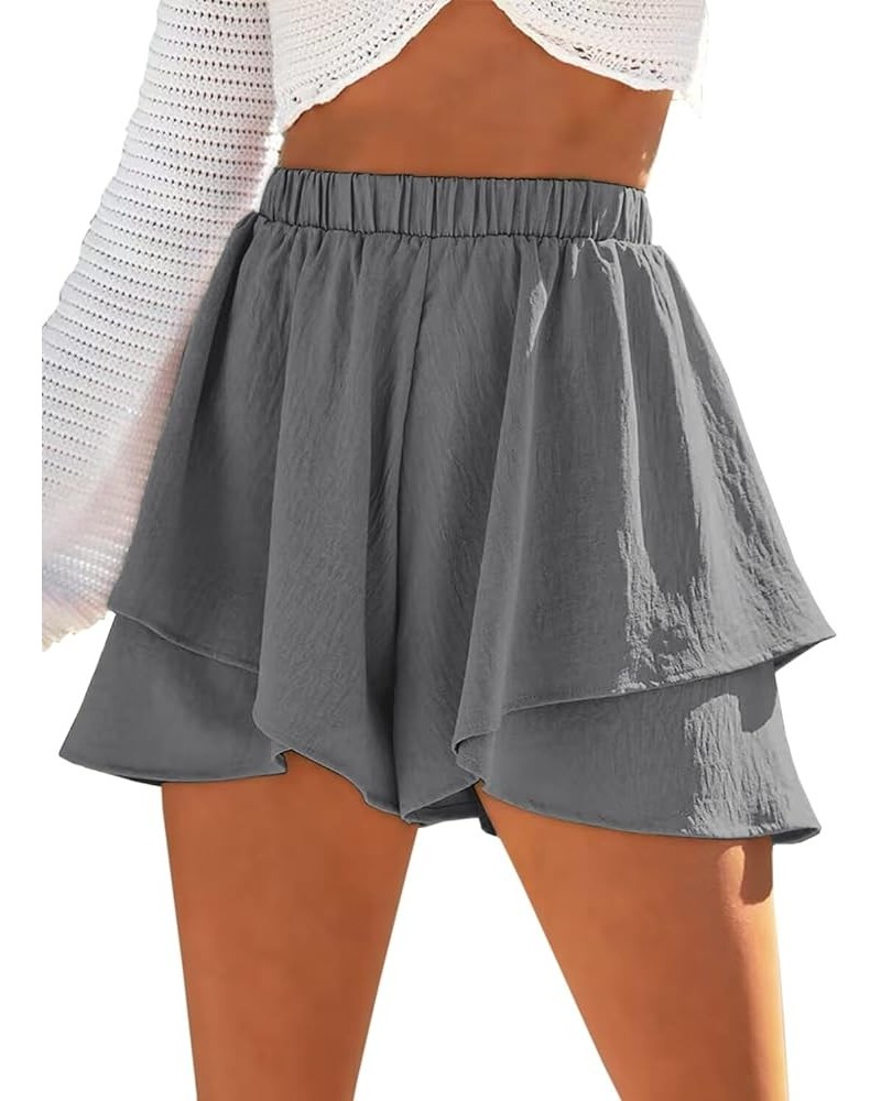 Womens Summer Cotton Linen Casual Shorts Teen Girl Lightweight Drawstring Comfy Cute Hot Pant Beach Outdoor Shorts A--gray $1...