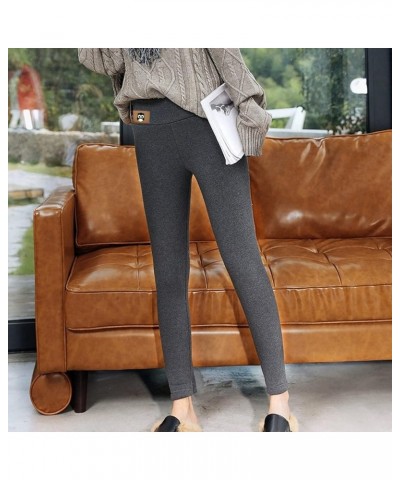 2024 Warm Fleece Lined Leggings for Women Winter Plus Size Thermal Pants High Waisted Thick Cashmere Tight 23gray $5.12 Leggings