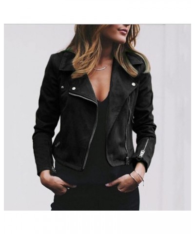 Leather Jacket Women Asymmetrical Faux Motorcycle Plus Size Moto Biker Coat Lightweight Vegan Pleather Cool Jackets A01 Light...