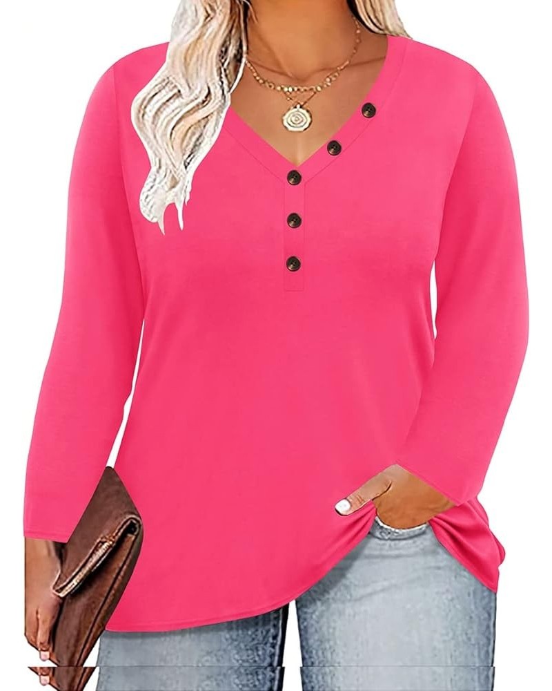 Plus Size Shirts Women Long Sleeves Tops Color Block Fashion Pattern Fall Winter Tunic Loose Fit XL-5XL 14W-28W 9_ F019_ V Ne...