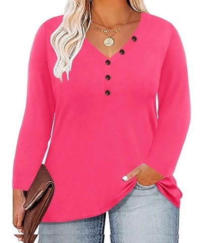 Plus Size Shirts Women Long Sleeves Tops Color Block Fashion Pattern Fall Winter Tunic Loose Fit XL-5XL 14W-28W 9_ F019_ V Ne...