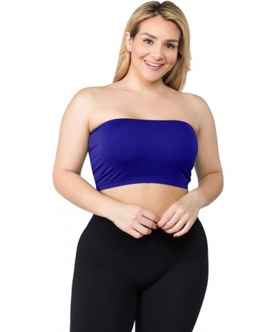 Women's Sexy Crop Top Sleeveless Stretchy Solid Casual Strapless Summer Tube Top Royal Blue $6.75 Lingerie