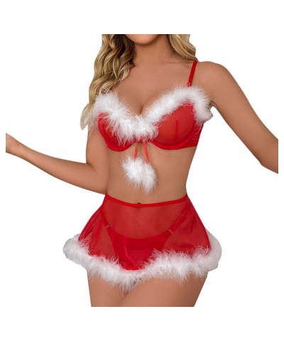 Sexy Christmas Lingerie Bodysuit For Women 2023 Naughty Plus Size Santa Exotic Teddy Babydoll Satin Velvet Bowknot Sleepwear ...