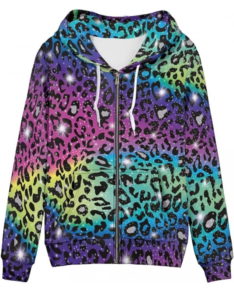 Y2K Zip Up Hoodie Women Oversized Full Zip Long Sleeve Sweatshirt Womens Hoodies Leopard Print $20.13 Hoodies & Sweatshirts