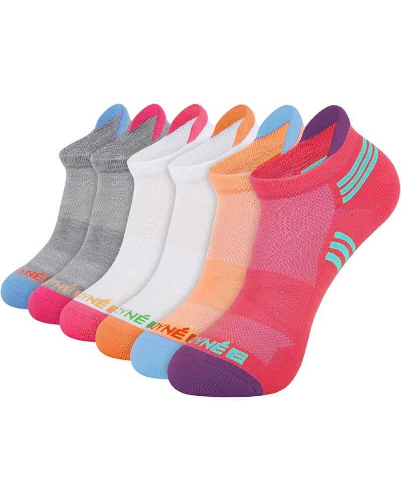 Womens Ankle Cushioned Socks 6 Pack Athletic Low Cut Socks with Heel Tab for Running Sports Pink $14.49 Activewear