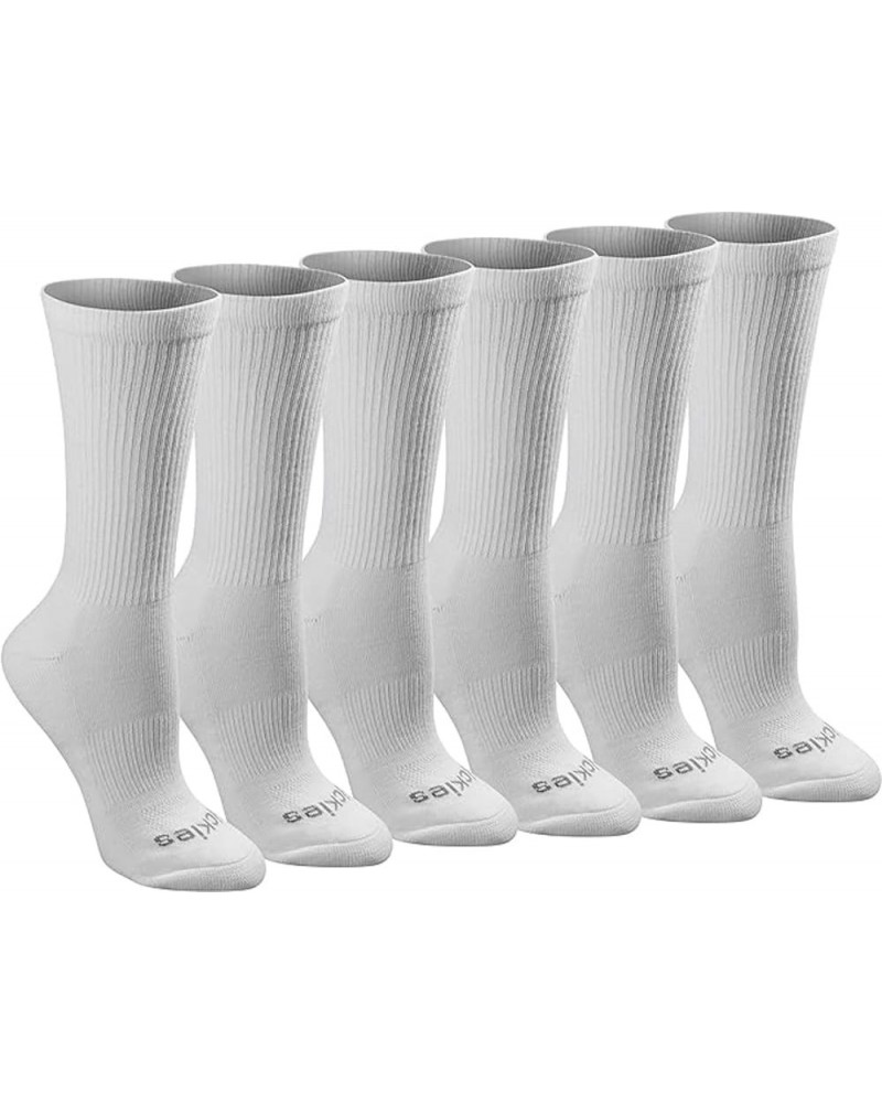 Women's Dritech Advanced Moisture Wicking Crew Sock (6/12 Packs) White Solid (6 Pairs) $10.82 Socks