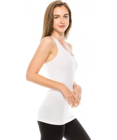 Seamless Supersoft Racerback Tank, UV Protective Fabric UPF 50+ (Made with Love in The USA) White/Red Set $16.66 Tanks