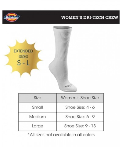 Women's Dritech Advanced Moisture Wicking Crew Sock (6/12 Packs) White Solid (6 Pairs) $10.82 Socks