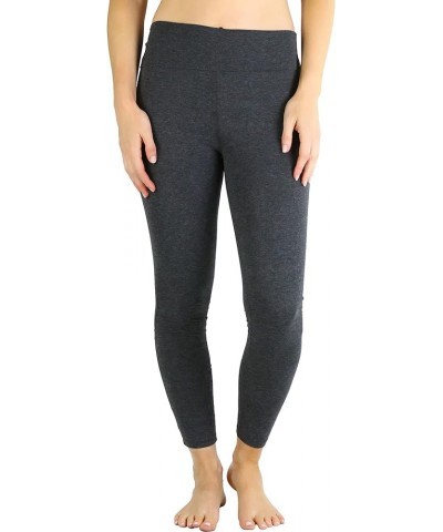 Women's Low Rise Sweatpants w/Fold-Over Waistband Fold Over Elastic Waist Skinny Leg Leggings - Charcoal Grey $8.80 Activewear