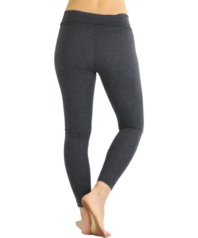 Women's Low Rise Sweatpants w/Fold-Over Waistband Fold Over Elastic Waist Skinny Leg Leggings - Charcoal Grey $8.80 Activewear