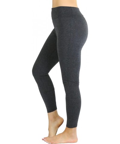 Women's Low Rise Sweatpants w/Fold-Over Waistband Fold Over Elastic Waist Skinny Leg Leggings - Charcoal Grey $8.80 Activewear