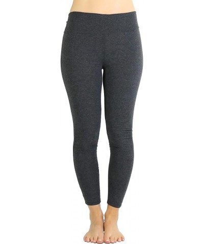 Women's Low Rise Sweatpants w/Fold-Over Waistband Fold Over Elastic Waist Skinny Leg Leggings - Charcoal Grey $8.80 Activewear