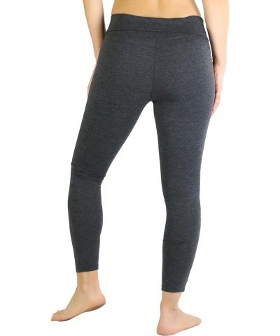 Women's Low Rise Sweatpants w/Fold-Over Waistband Fold Over Elastic Waist Skinny Leg Leggings - Charcoal Grey $8.80 Activewear